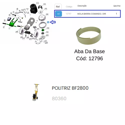 Aba da Base do Motor para Politriz BF2800 Buffalo Original