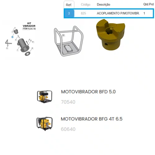 Acoplamento Para Motovibradores BFG/BFD Buffalo 825
