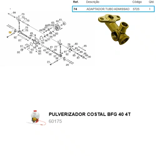 Adaptador Tubo para Pulverizador Costal BFG26/40 2T Buffalo