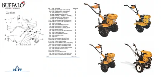 Alavanca de Aceleração para Motocultivador Buffalo BFG 8344