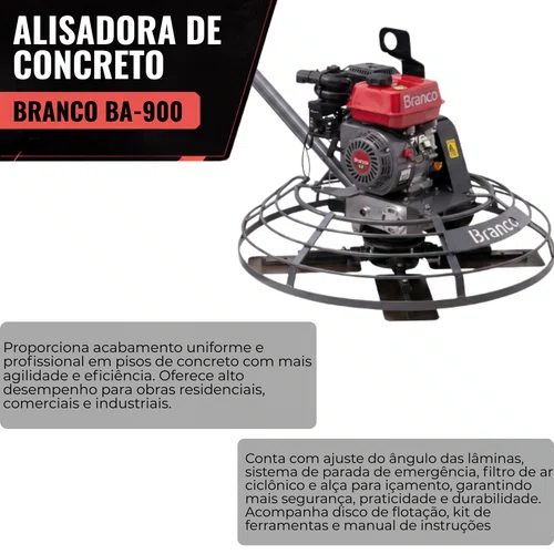 Alisadora de Concreto BA-900 Branco Original