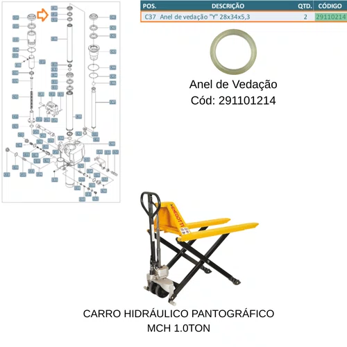 Anel de Vedação para Bomba Hidráulica Menegotti
