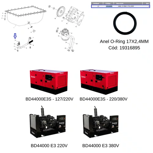 Anel O-ring do Bombeador P/ Pulverizador BPC 25 - 19316895