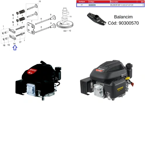 Balancim do Motor B4T 5.5/6.5/6.0/7.0/7.5hp Branco Original