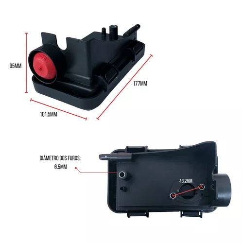 Base + Capa do Filtro de Ar Motor 6.5 Vertical - Buffalo