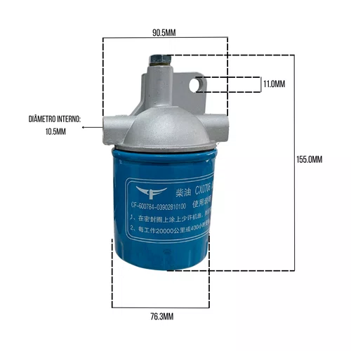 Base Filtro Combustível para Motor BD/Gerador BIG-BD Branco