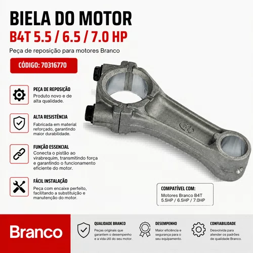 Biela para Motor B4T 6.0V G3 á Gasolina- Branco Original