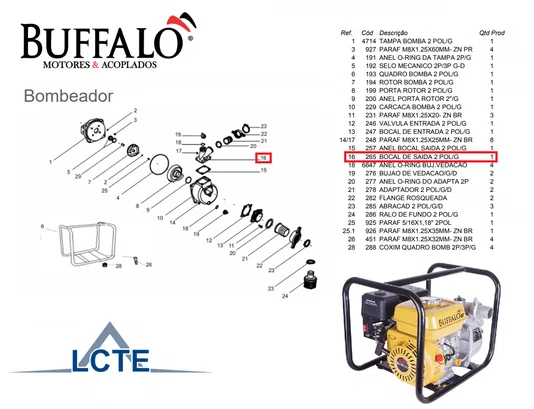 Bocal de Saida para Motobomba 2 Polegadas Buffalo Original
