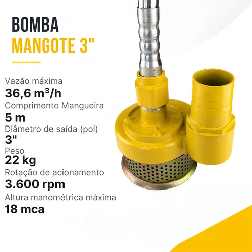 Bomba Submersa de Mangote 3 Polegadas Branco Original