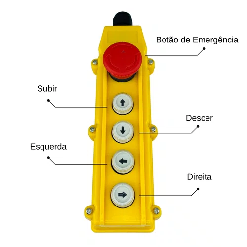 Botoeira Para Talha Elétrica Tec 100/300/500 Com Trole Linus