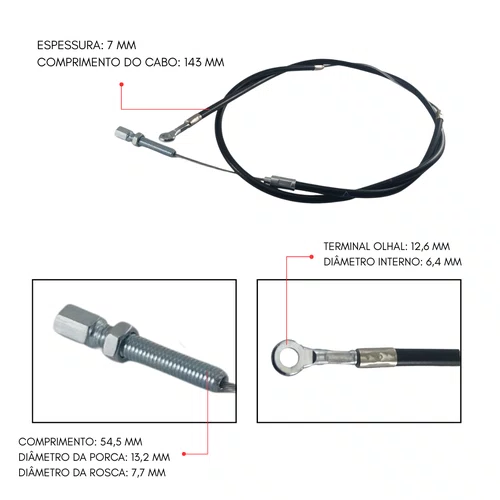 Cabo Embreagem Transmissão do Motocultivador Branco Original