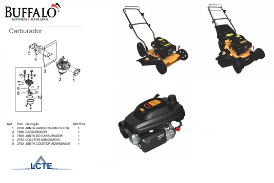 Carburador para Motor Buffalo BFG 6.5cv Vertical 7506