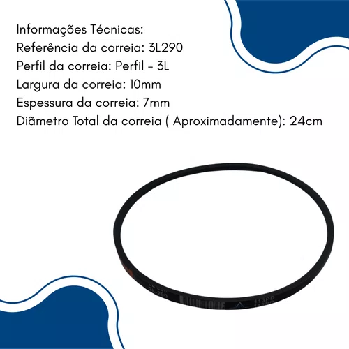 Correia 3L290 para Betoneira e Outros Equipamentos