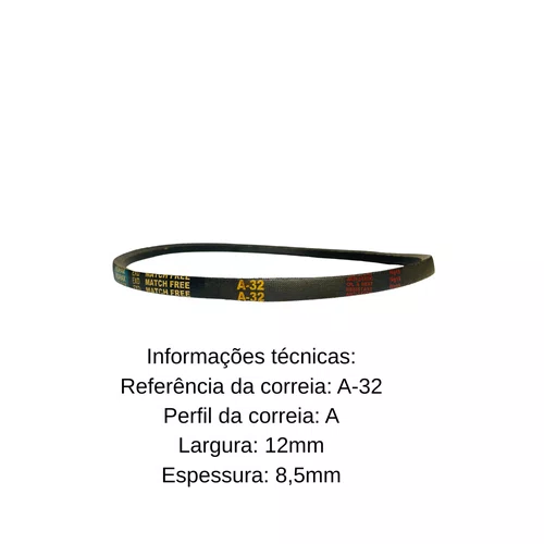 Correia A-32 para Betoneira 200 Litros CSM Diversas Marcas
