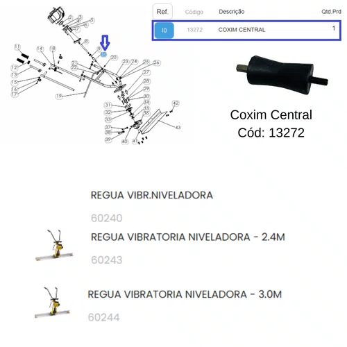 Coxim Central Régua Vibratória Niveladora Buffalo Original