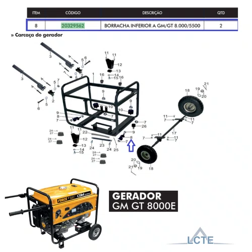 Coxim para Gerador Lado Dianteiro 5500/8000 CSM Original