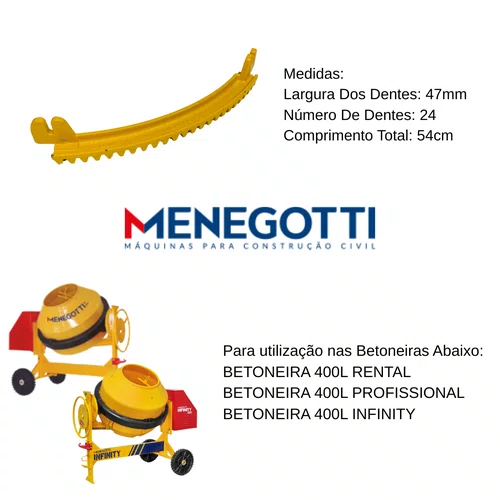 Cremalheira Segmentada p/ Betoneira de 400 L Menegotti