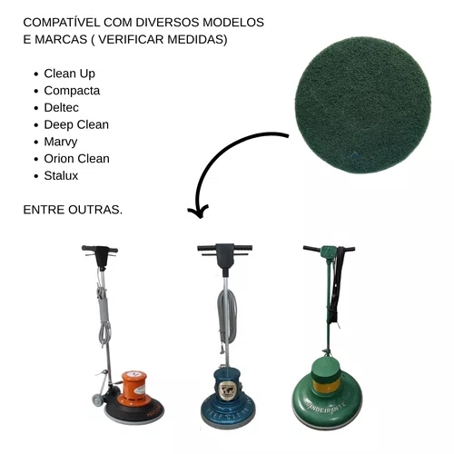 Disco para Enceradeira Verde 350mm para Limpeza Pesada