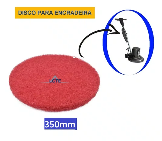 Disco para Enceradeira Vermelho 350mm Limpeza Leve