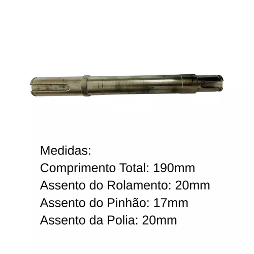 Eixo do Pinhão P/ Betoneira TOP 1.000 - Menegotti 31020437