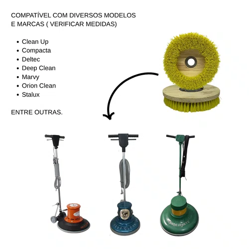 Escova de Pelo 300mm para Enceradeiras Industriais em Geral