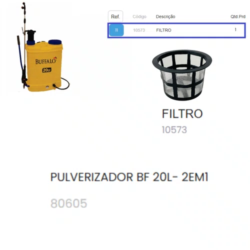 Filtro Pulverizador BF 20L 2-em-1 - Buffalo Original