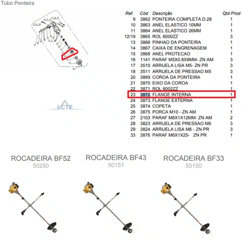 Flange Interna da Roçadeira BFG 33/43/52 Master Buffalo 3872