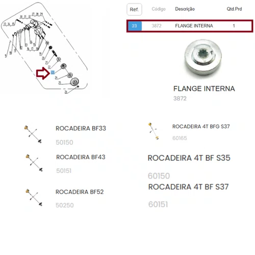 Flange Interna da Roçadeira BFG 33/43/52 Master Buffalo 3872
