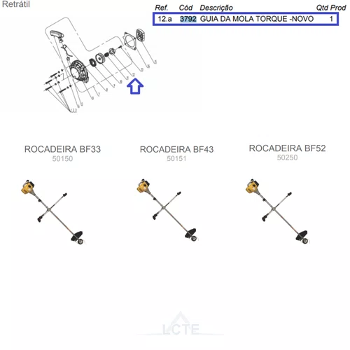 Guia Mola Torque Partida Roçadeira BF33/43/52 Buffalo 3792