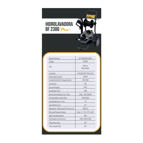Hidrolavadoura BF 2300 PRO 220V Buufalo Original
