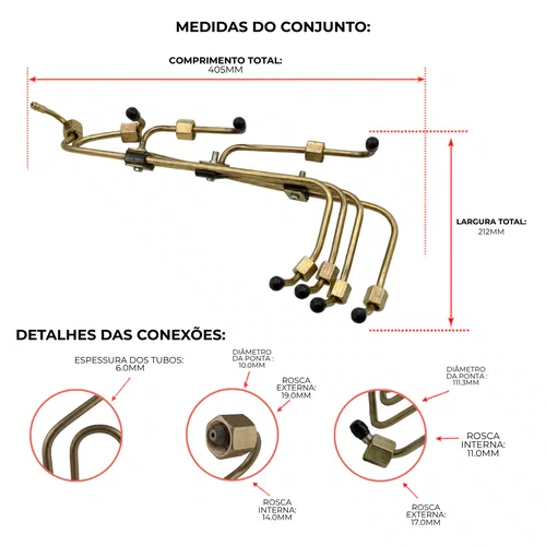 Jg. Tubo de Combustível CÓD: 11501315 Motor BD 39.0 Branco
