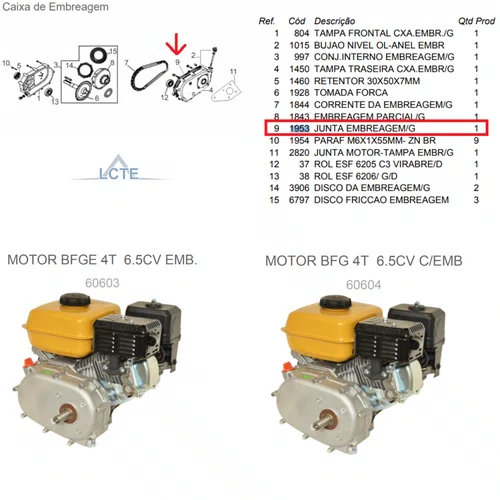 Junta da Embreagem do Motor 6.5cv Buffalo Original
