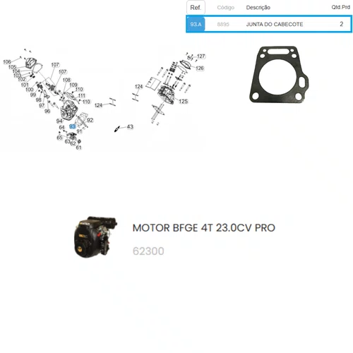 Junta do Cabeçote P/ Motor BFGE 23.0cv Pro Buffalo - 8895