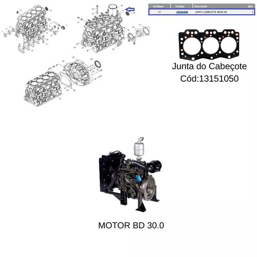 Junta do Cabeçote para Motor BD e Gerador Branco Original