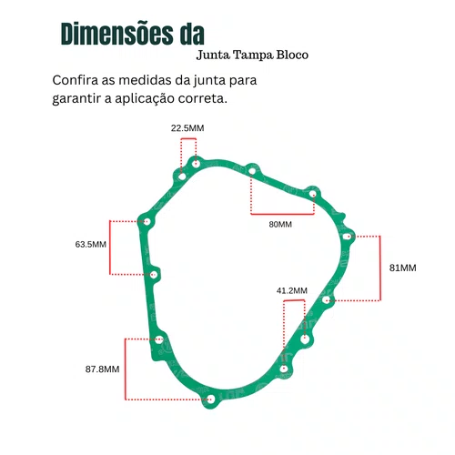 Junta Tampa Bloco para Motor 18.5/19.5 Branco Original