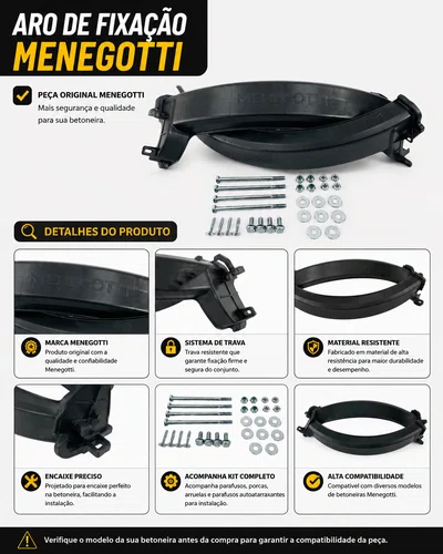 Kit Proteção de Cremalheira Betoneira 400 L Menegotti