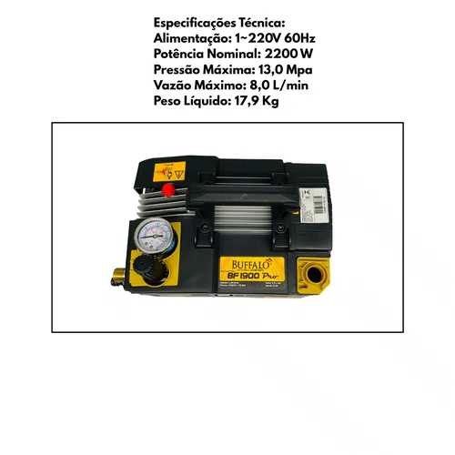 Lavadora BF 1900 Pro 220V Elétrico Monofásico Buffalo 80356