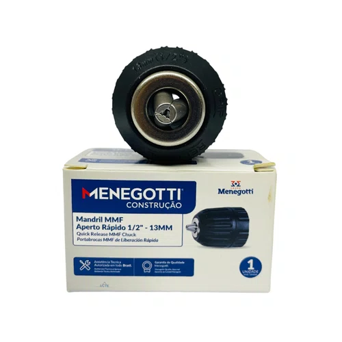 Mandril 1/2" 13mm P/ Furadeiras Chave de Impacto Menegotti