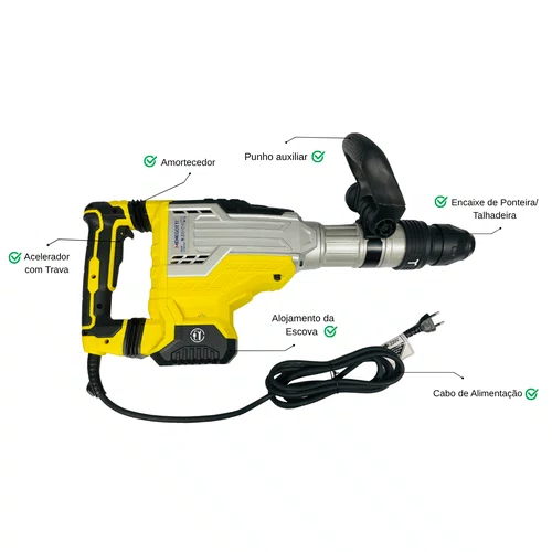 Martelo Rompedor MMR1700 45J 12KG 220V 60HZc Menegotti