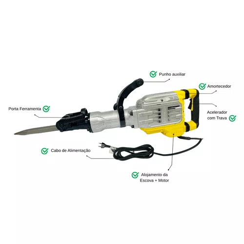 Martelo Rompedor MMR1700 75J 18KG Monofasico 220V Buffalo
