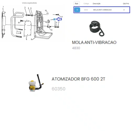 Mola Anti-Vibração para Atomizador BFG 600 Buffalo Original