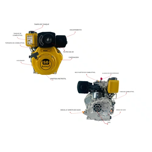 Motor á Diesel Bfd 5.0cv 211cc 4t Partida Manual Buffalo