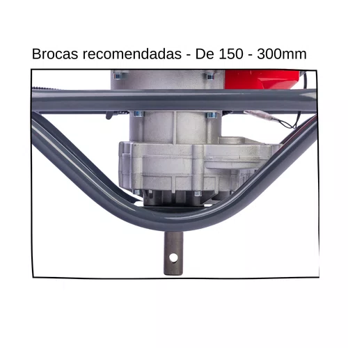 Perfurador De Solo Gasolina Branco Bps52 Com Broca De 200mm
