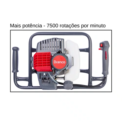 Perfurador De Solo Gasolina Branco Bps52 Com Broca De 200mm