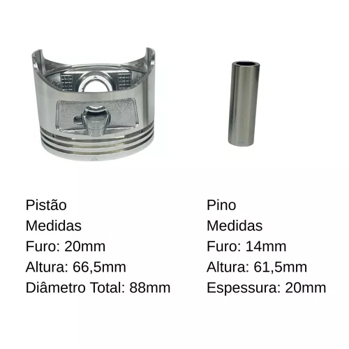 Pistão Std-88mm para Motor B4T 13.0hp Branco Original