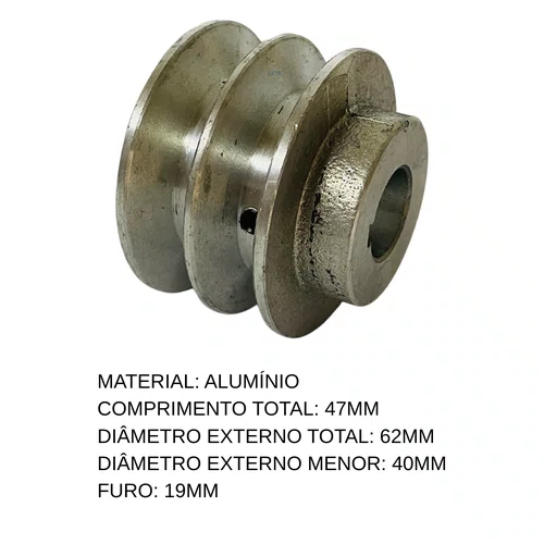 Polia Motora Aluminio 65 Matriz Motor da Betoneira 400L SM