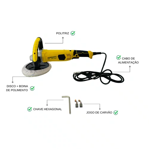Politriz Angular 7 Polegadas 1200w Automotiva 220V Menegotti