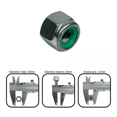 Porca Sextavada Autotravante Alta 3/8" UNC ZB - 21021059