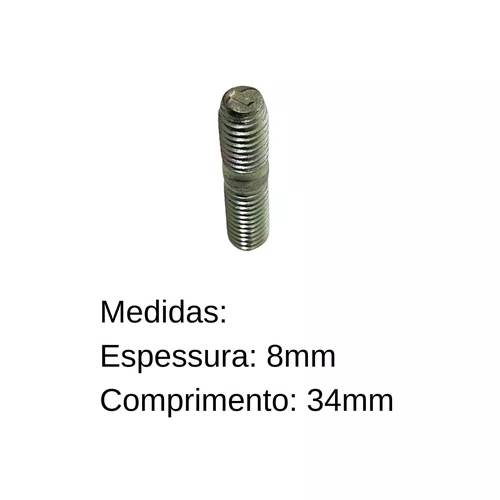 Prisioneiro M8X1.25X34 ZN/BR Motor 6.5/7.0HP Buffalo Original