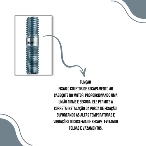 Prisioneiro M8X1,25X35MM P/ Motor B4T 3.0hp Branco 10101450